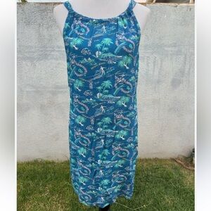 Reyn Spooner One Fine Day Tie Neck Hawaiian Dress L